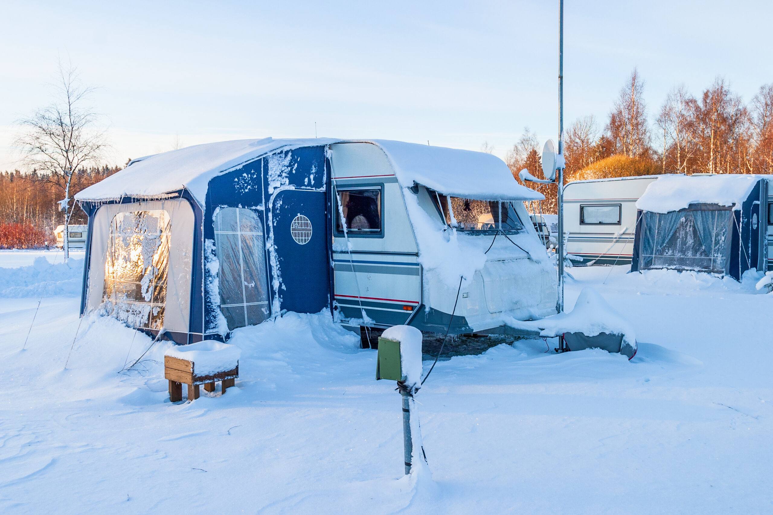 caravan in the snow